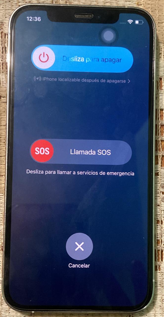 Instrucción para reiniciar el iPhone